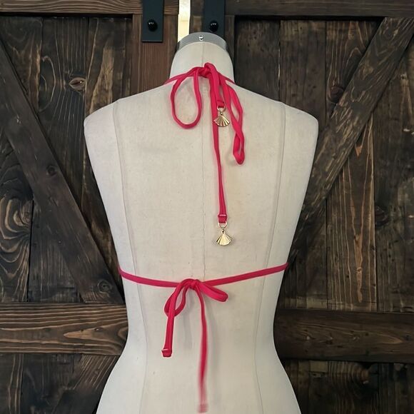 Trina Turk pink high neck halter bikini top Sz-8 - Picture 4 of 9